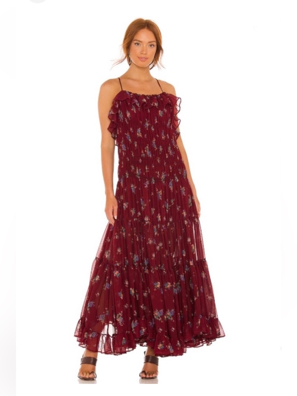 Free People Cloud Nine Maxi Dress in Berry Combo